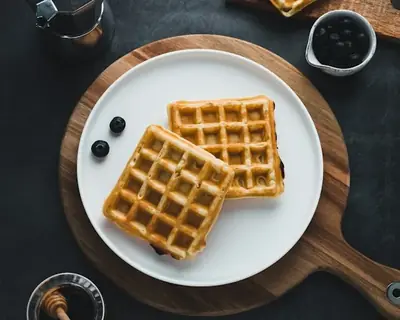 Waffle Dourado de Aveia Sem Glúten